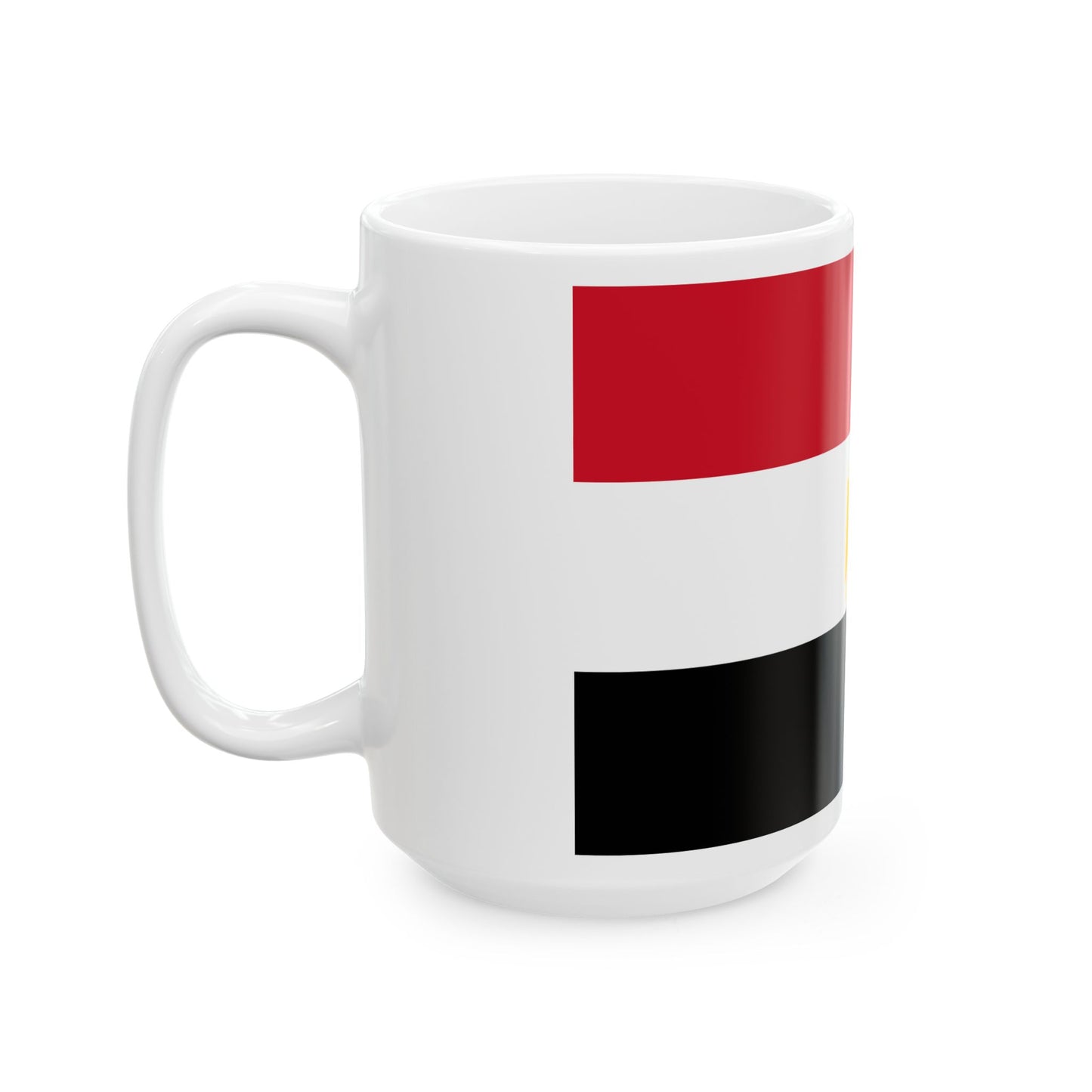 Flag of Egypt Coat of arms variant (Egypt) White Coffee Mug-Go Mug Yourself