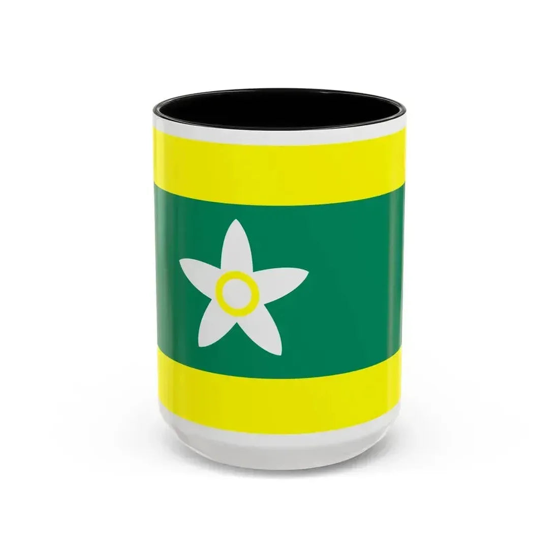 Flag of Ehime Prefecture Japan - Accent Coffee Mug 15oz Black - Go Mug Yourself