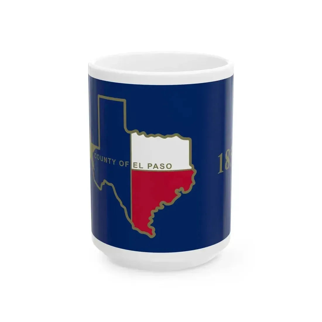 Flag of El Paso County Texas (United States) White Coffee Mug 15oz - Go Mug Yourself