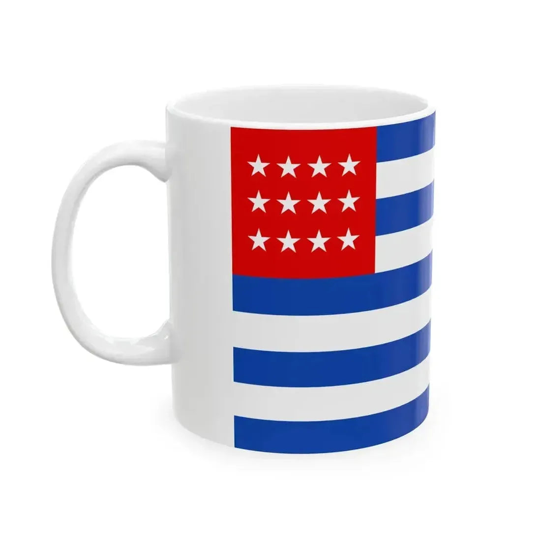 Flag of El Salvador 1869 (El Salvador) White Coffee Mug - Go Mug Yourself