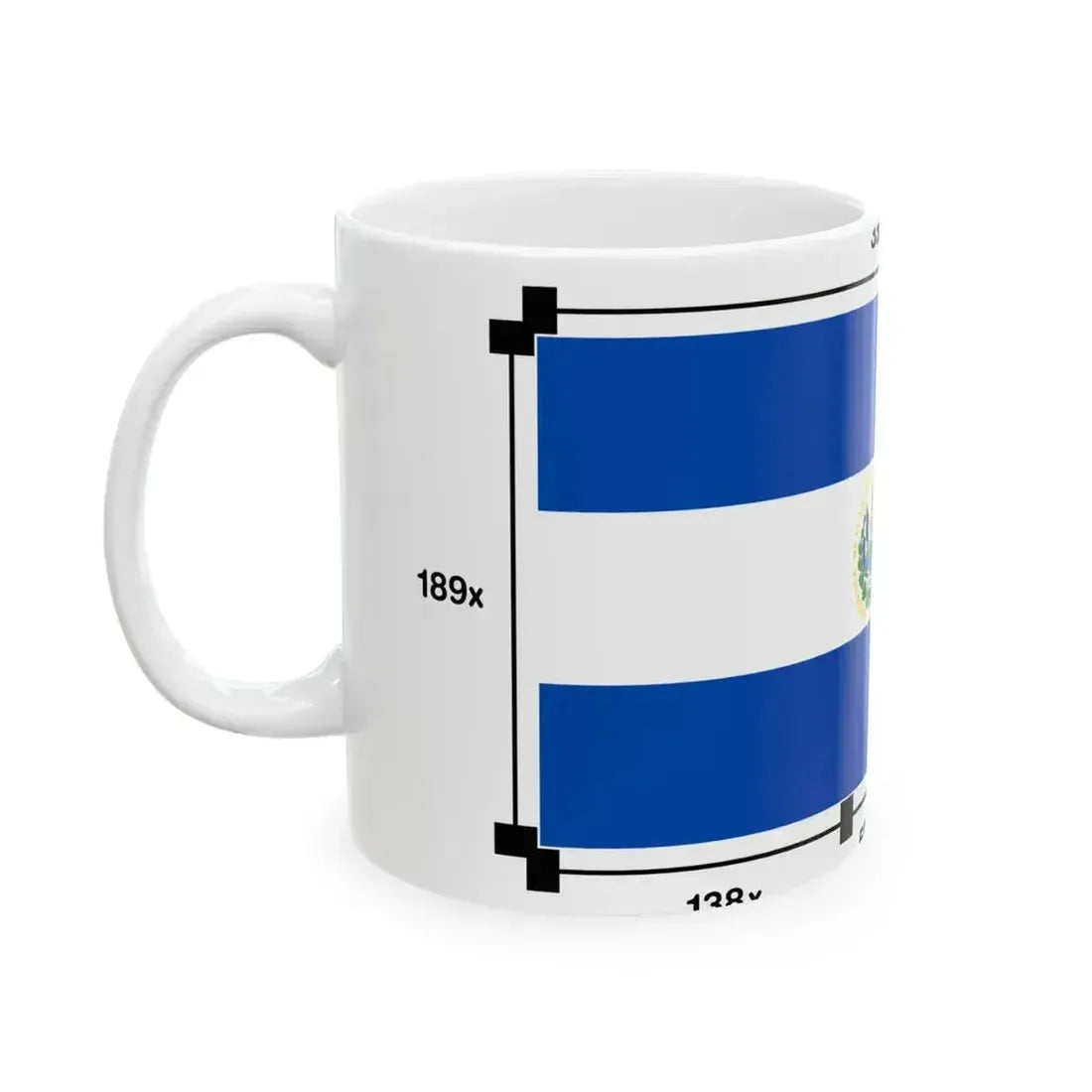 Flag of El Salvador Construction Sheet (El Salvador) White Coffee Mug - Go Mug Yourself
