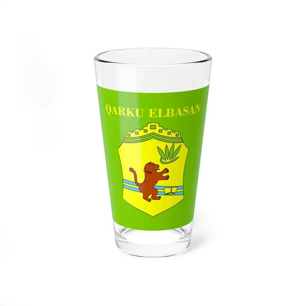 Flag of Elbasan Albania - Pint Glass 16oz 16oz - Go Mug Yourself