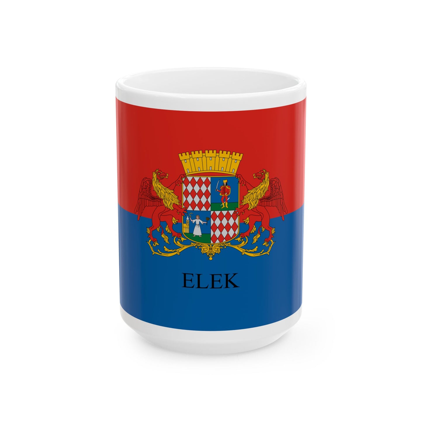 Flag of Elek (Hungary) White Coffee Mug-15oz-Go Mug Yourself