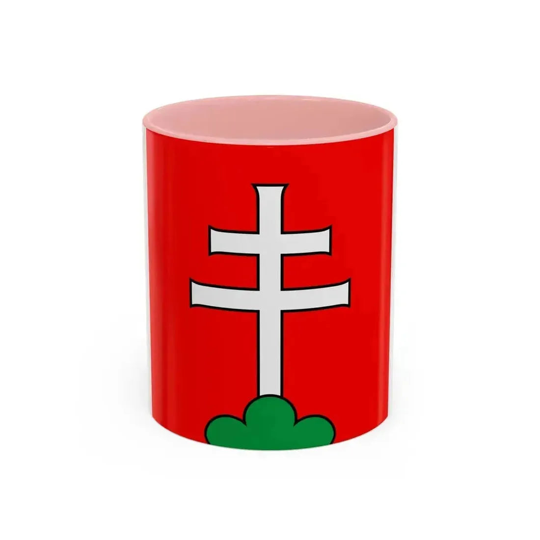 Flag of Elfingen Switzerland - Accent Coffee Mug 11oz Pink - Go Mug Yourself