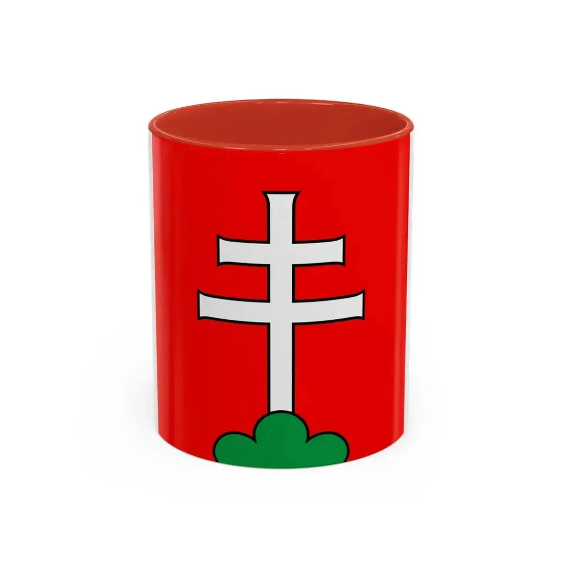 Flag of Elfingen Switzerland - Accent Coffee Mug 11oz Red - Go Mug Yourself