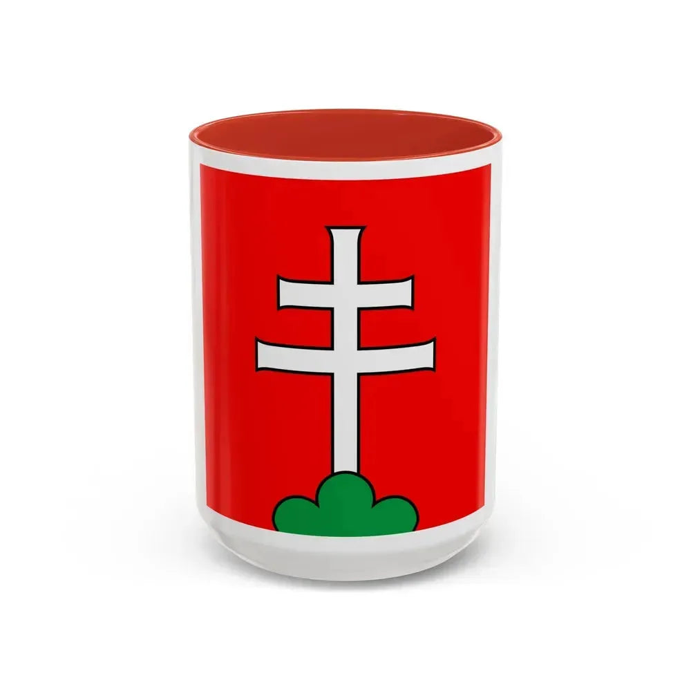 Flag of Elfingen Switzerland - Accent Coffee Mug 15oz Red - Go Mug Yourself