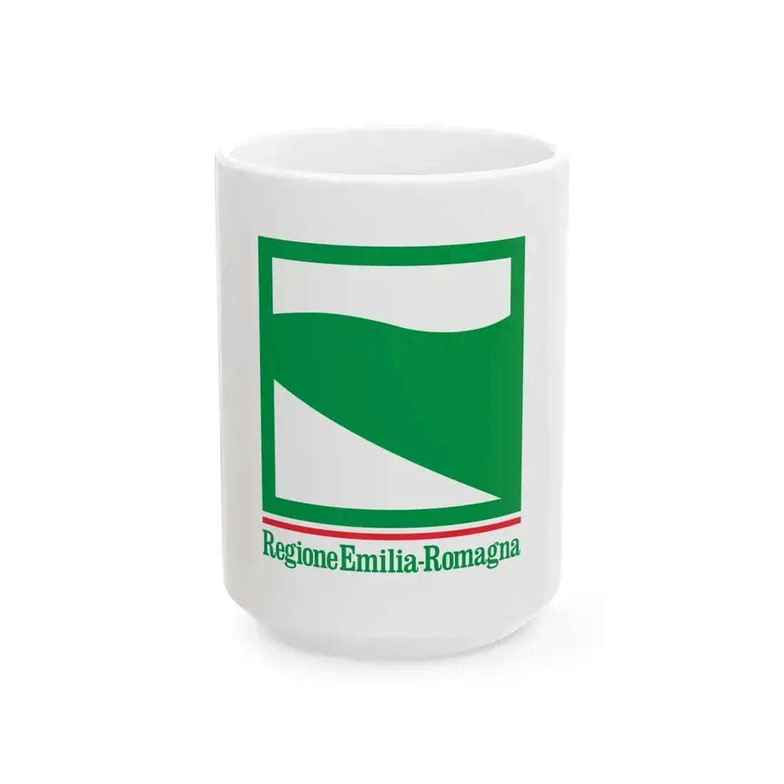Flag of Emilia-Romagna de facto (Italy) White Coffee Mug 15oz - Go Mug Yourself