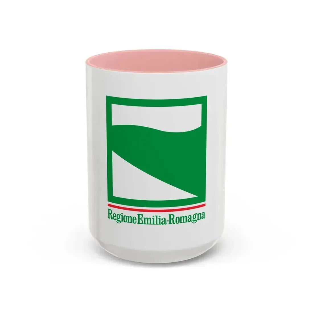 Flag of Emilia Romagna Italy - Accent Coffee Mug 15oz Pink - Go Mug Yourself