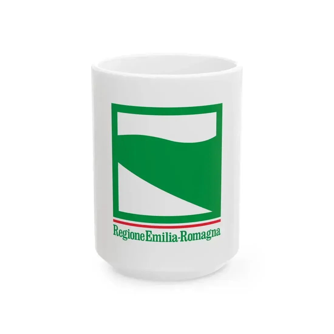 Flag of Emilia Romagna Italy - White Coffee Mug 15oz - Go Mug Yourself