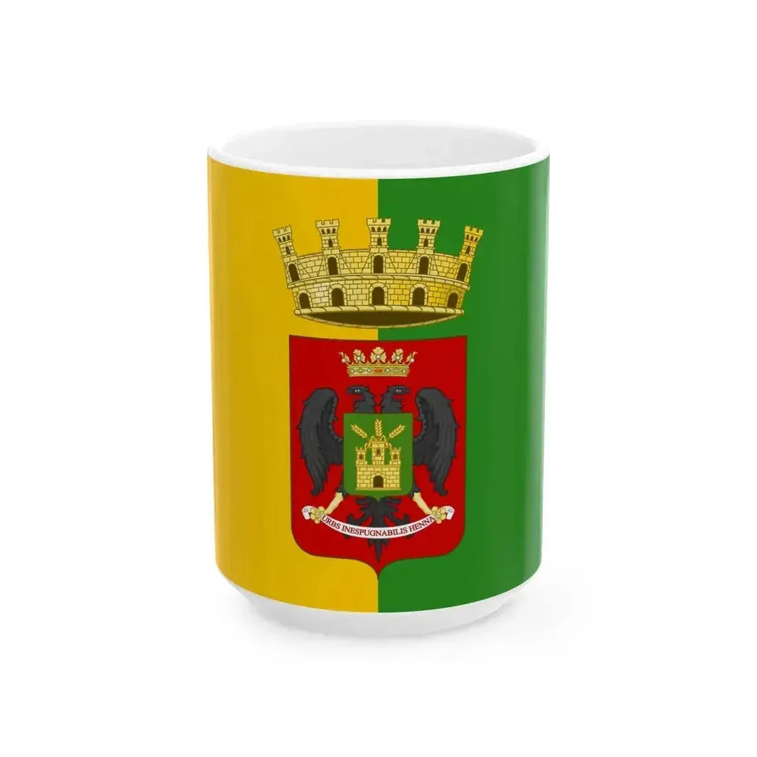 Flag of Enna (Italy) White Coffee Mug 15oz - Go Mug Yourself