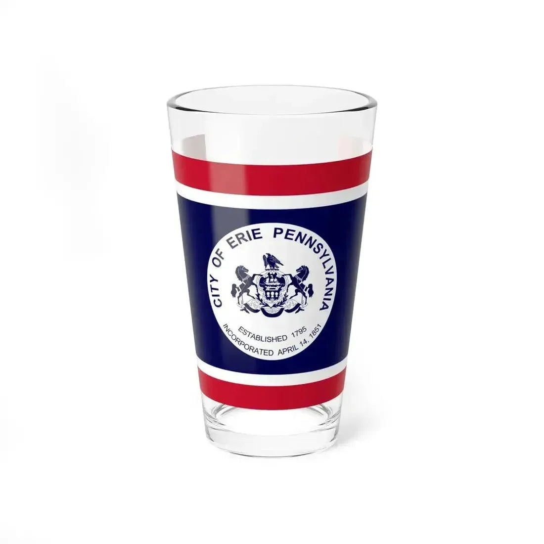 Flag of Erie, Pennsylvania - Pint Glass 16oz 16oz - Go Mug Yourself