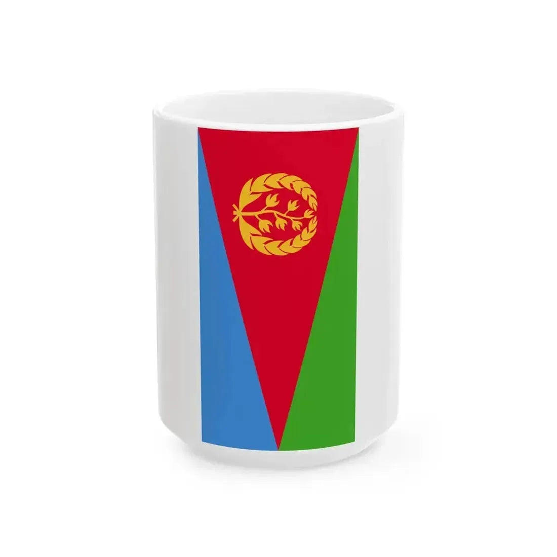 Flag of Eritrea vertical (Eritrea) White Coffee Mug 15oz - Go Mug Yourself