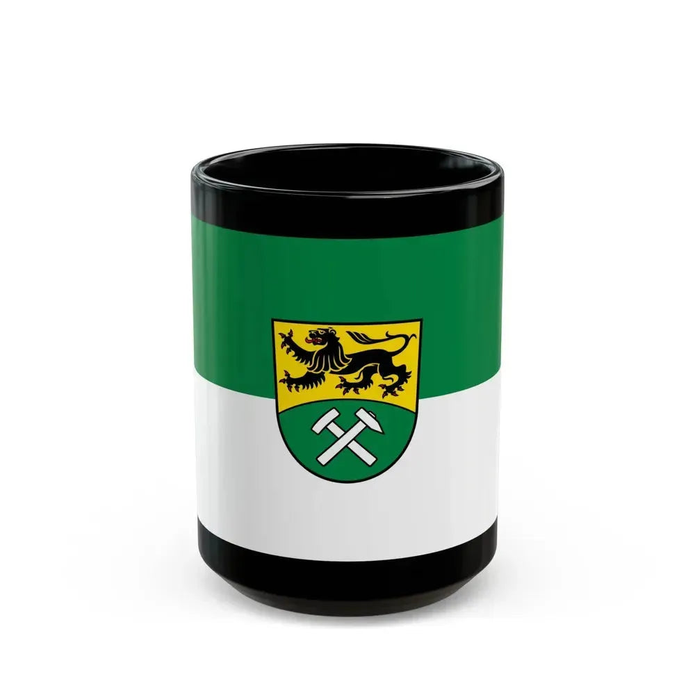 Flag of Erzgebirgskreises Germany - Black Coffee Mug 15oz - Go Mug Yourself