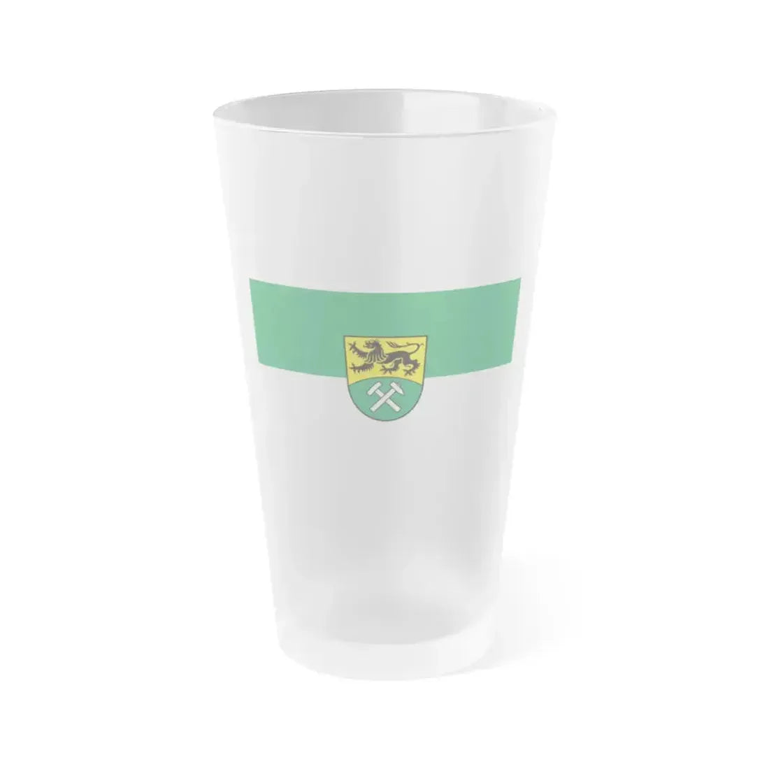 Flag of Erzgebirgskreises Germany - Frosted Pint Glass 16oz 16oz Frosted - Go Mug Yourself