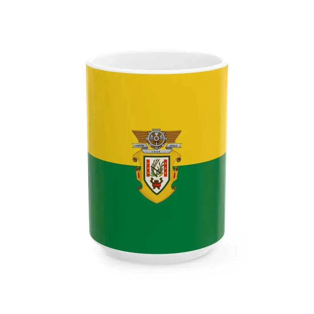 Flag of Espejo (Ecuador) White Coffee Mug 15oz - Go Mug Yourself