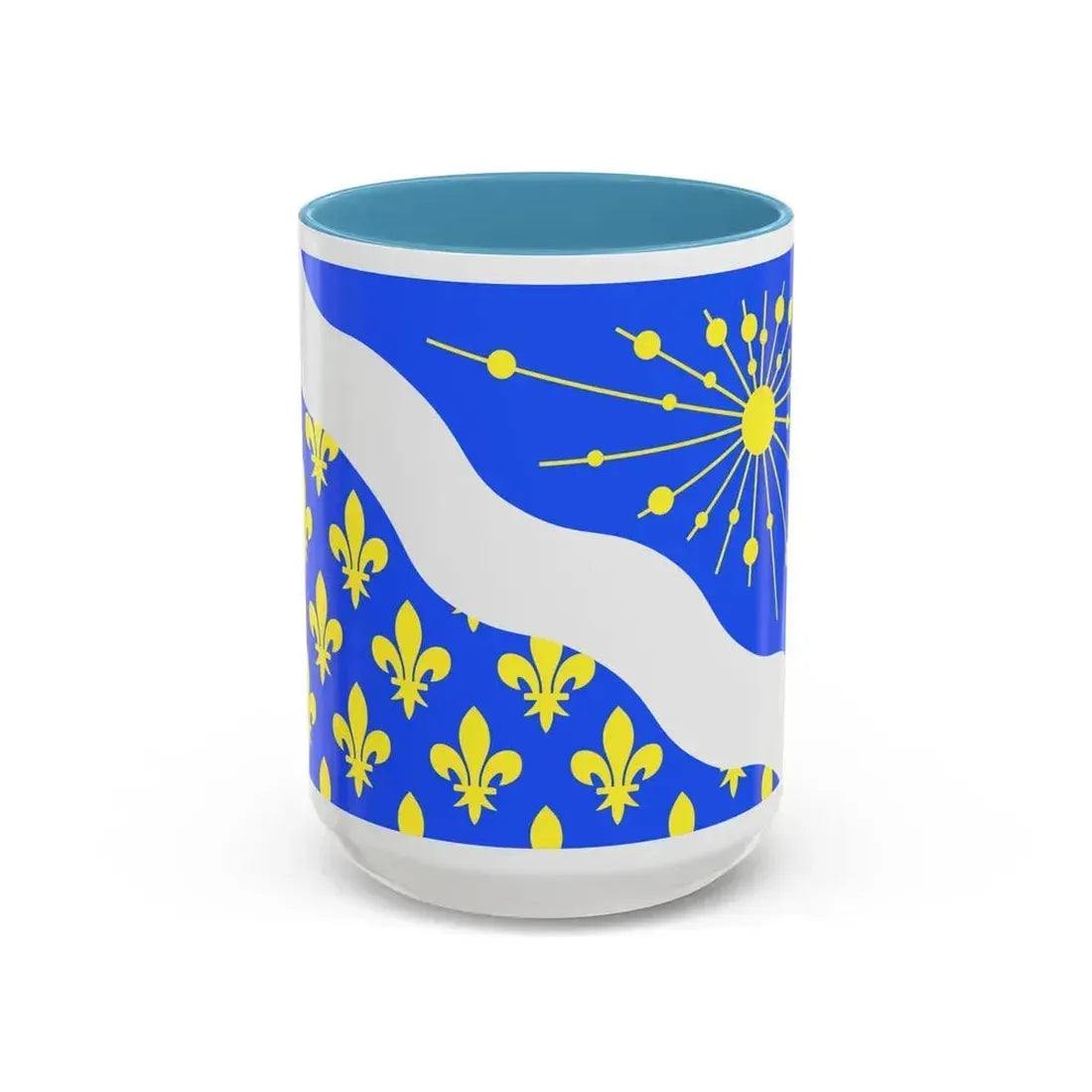 Flag of Essonne France 2 - Accent Coffee Mug 15oz Light Blue - Go Mug Yourself