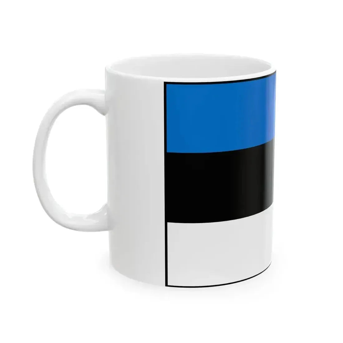 Flag of Estonia bordered (Estonia) White Coffee Mug - Go Mug Yourself
