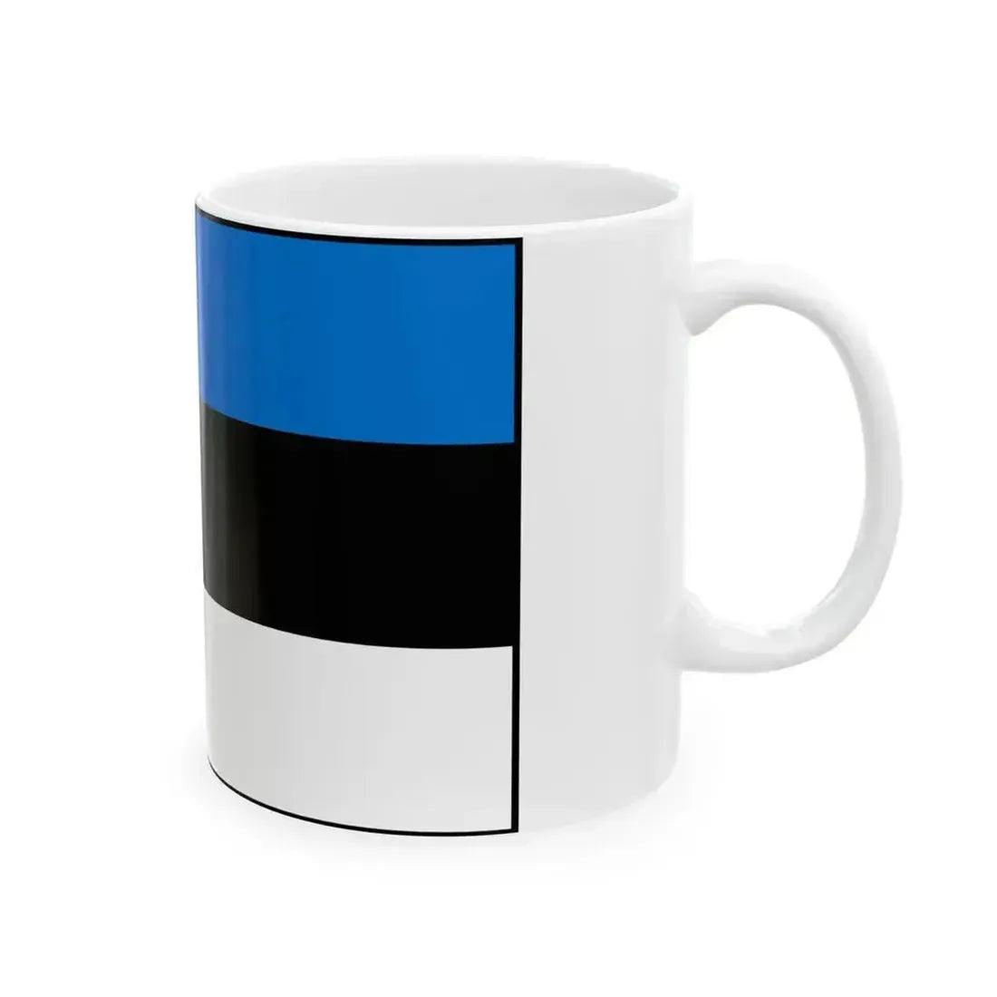Flag of Estonia bordered (Estonia) White Coffee Mug - Go Mug Yourself