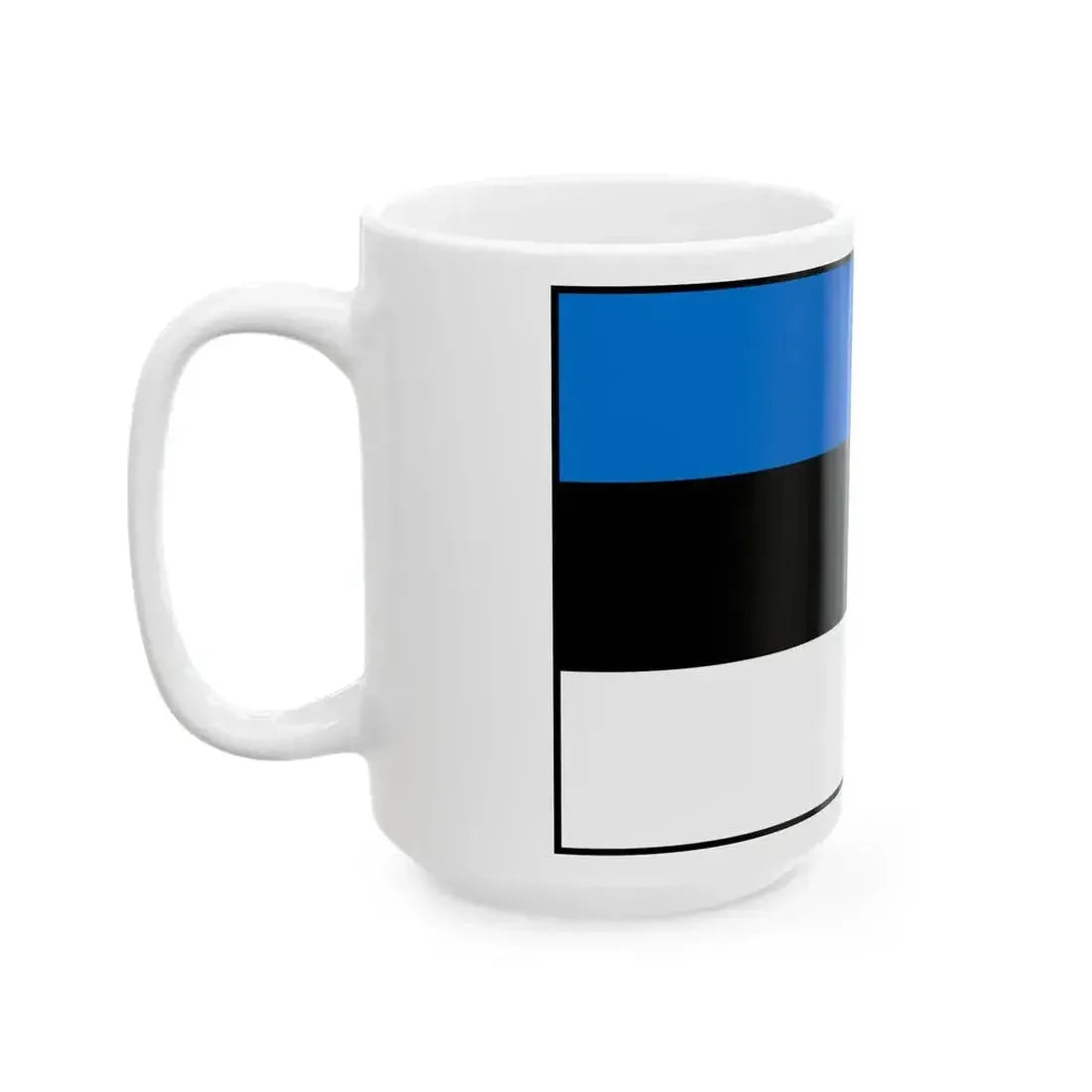 Flag of Estonia bordered (Estonia) White Coffee Mug - Go Mug Yourself