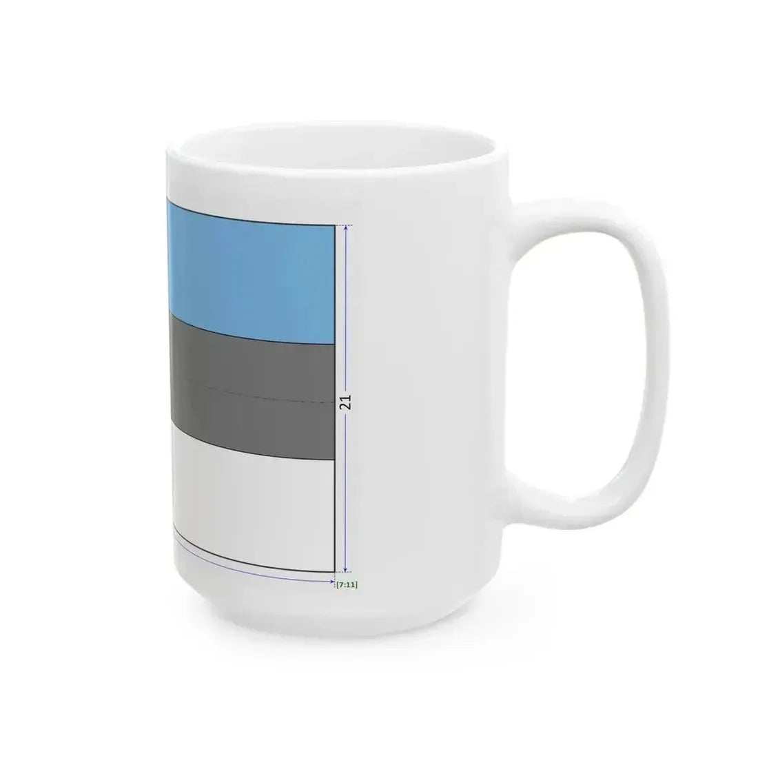 Flag of Estonia construction sheet (Estonia) White Coffee Mug - Go Mug Yourself