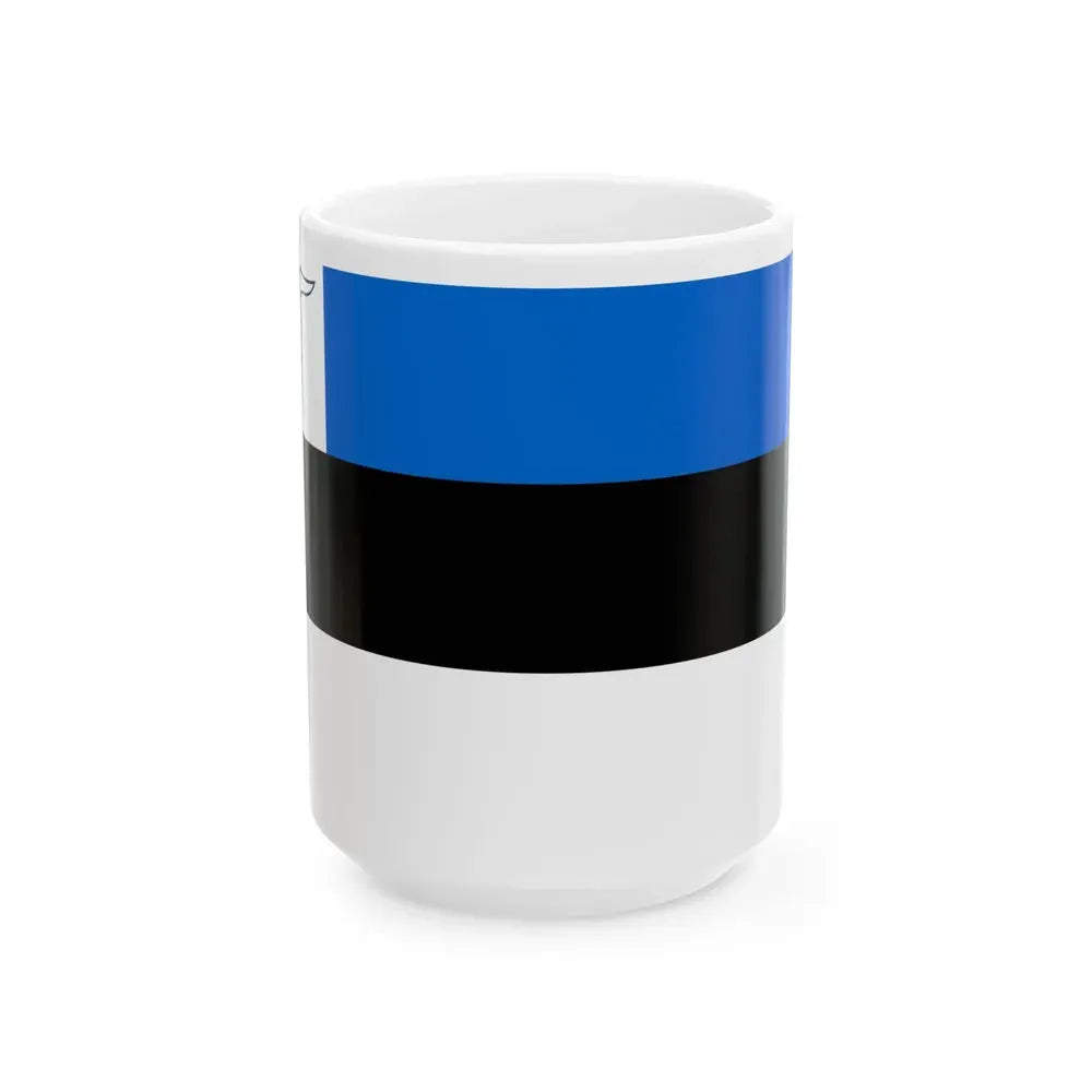 Flag of Estonian Customs (Estonia) White Coffee Mug 15oz - Go Mug Yourself