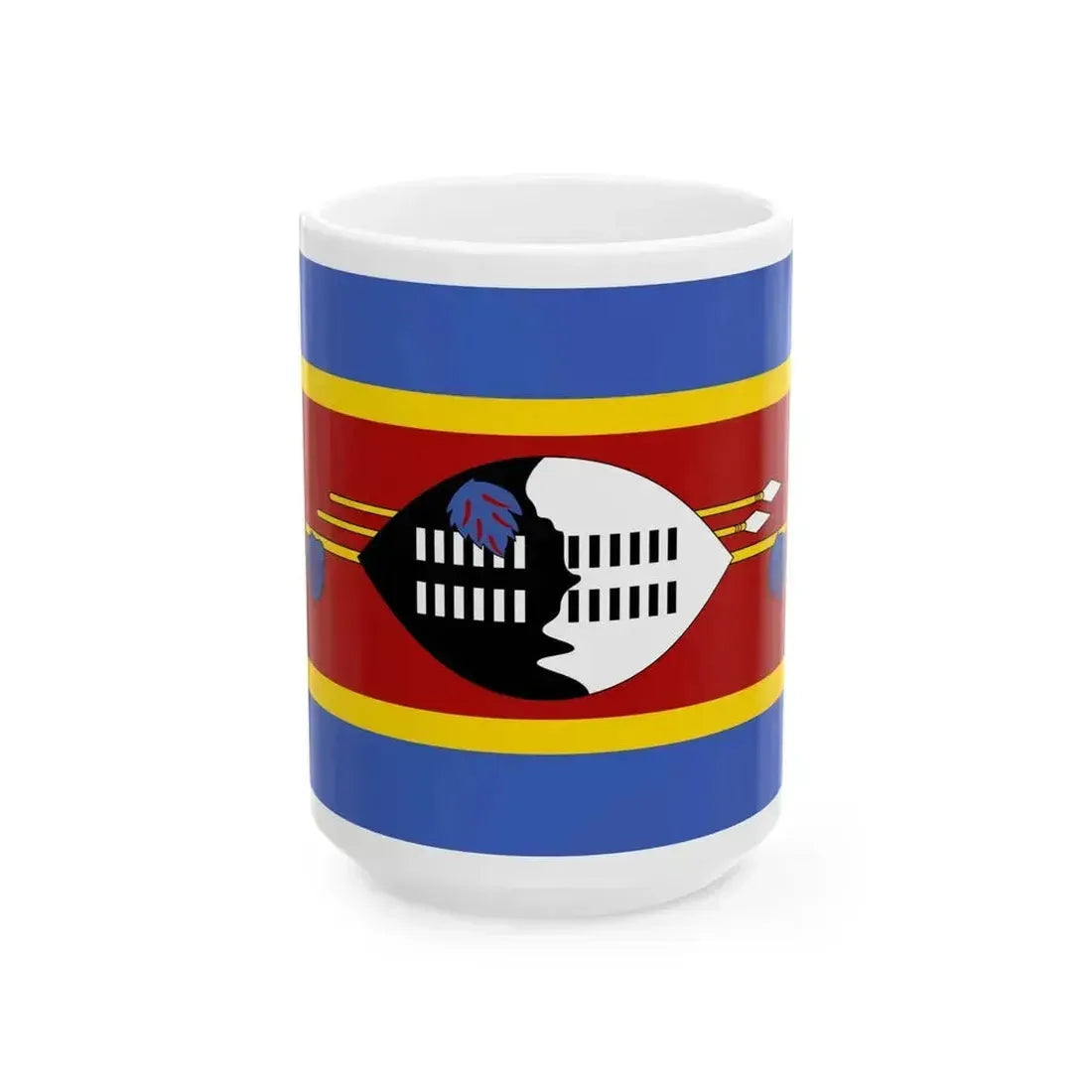 Flag of Eswatini (Eswatini) White Coffee Mug 15oz - Go Mug Yourself