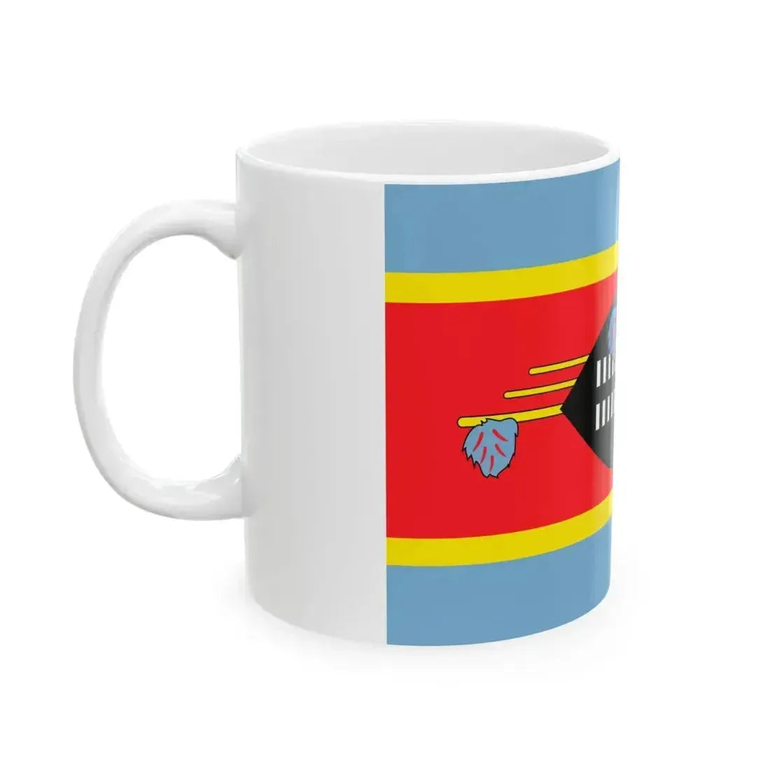 Flag of Eswatini with Lighter Colors (Eswatini) White Coffee Mug - Go Mug Yourself