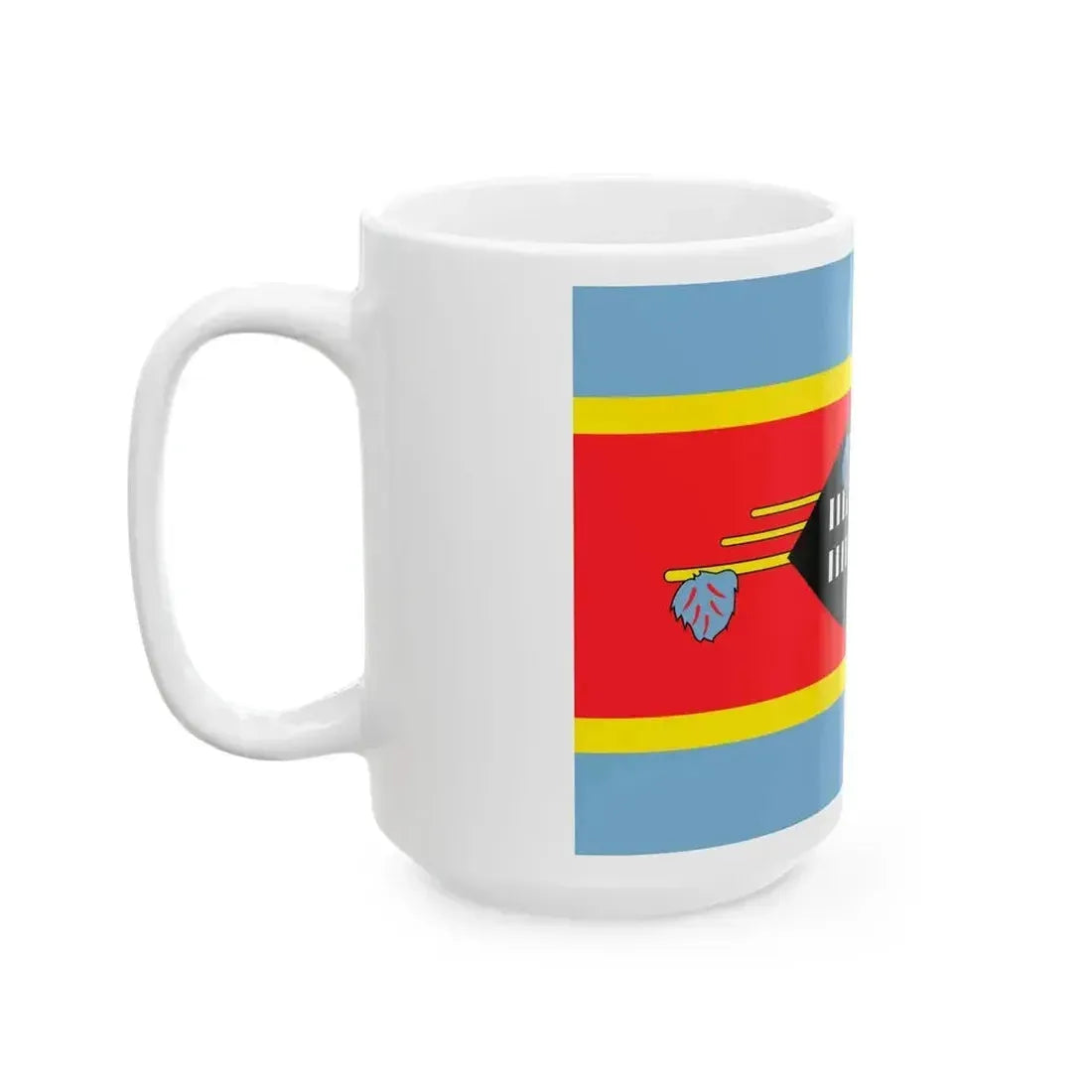 Flag of Eswatini with Lighter Colors (Eswatini) White Coffee Mug - Go Mug Yourself