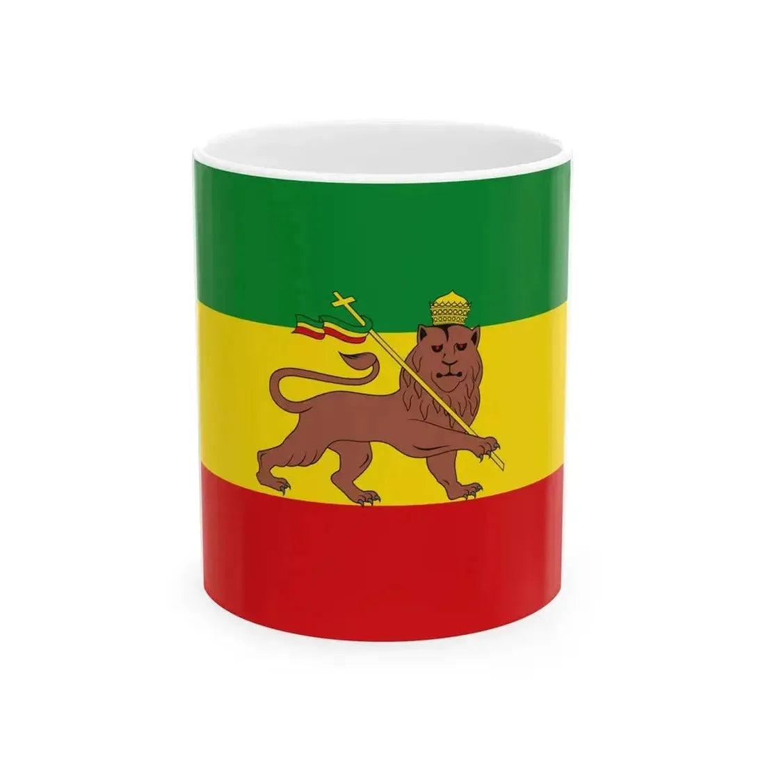 Flag of Ethiopia 1897-1936 1941-1974 squared (Ethiopia) White Coffee Mug 11oz - Go Mug Yourself