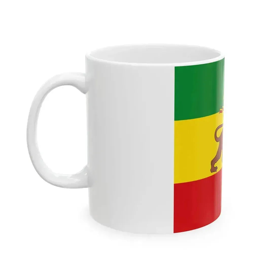 Flag of Ethiopia 1897-1936 1941-1974 squared (Ethiopia) White Coffee Mug - Go Mug Yourself