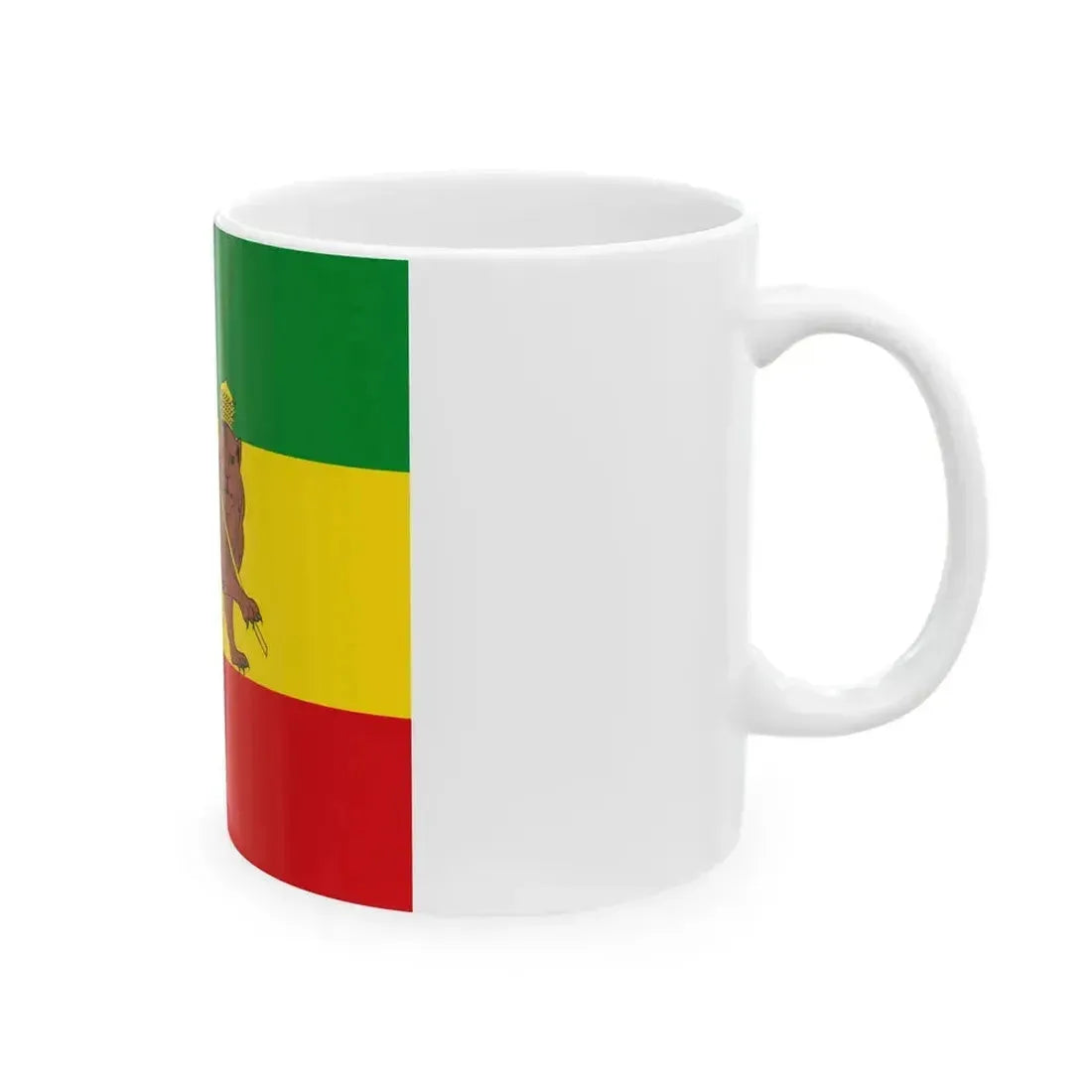 Flag of Ethiopia 1897-1936 1941-1974 squared (Ethiopia) White Coffee Mug - Go Mug Yourself