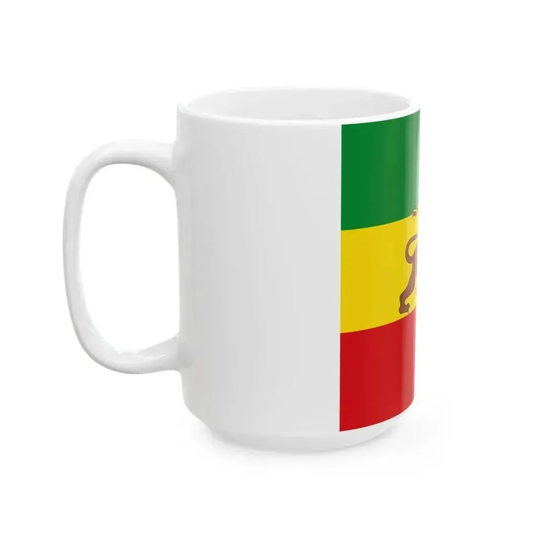 Flag of Ethiopia 1897-1936 1941-1974 squared (Ethiopia) White Coffee Mug - Go Mug Yourself