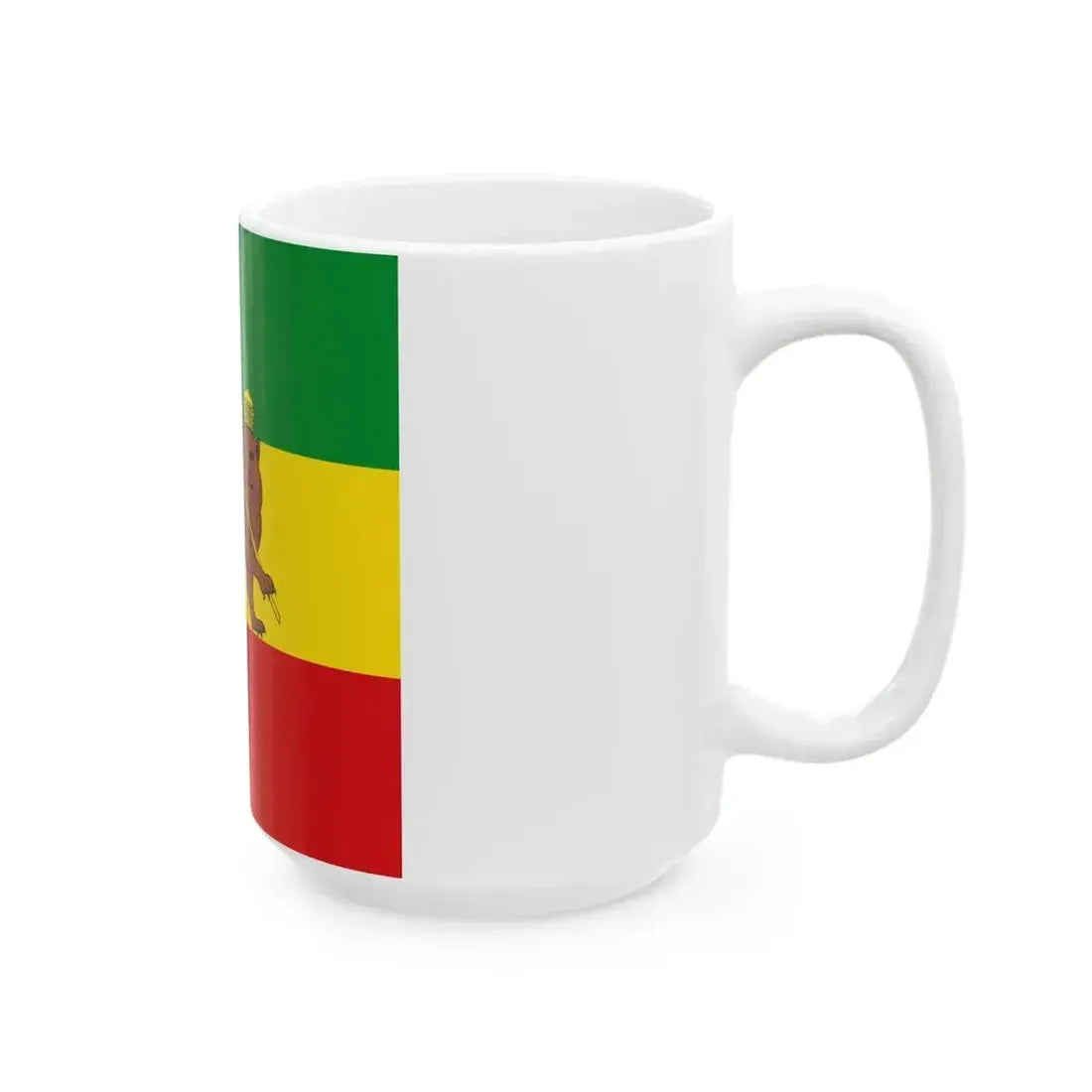 Flag of Ethiopia 1897-1936 1941-1974 squared (Ethiopia) White Coffee Mug - Go Mug Yourself