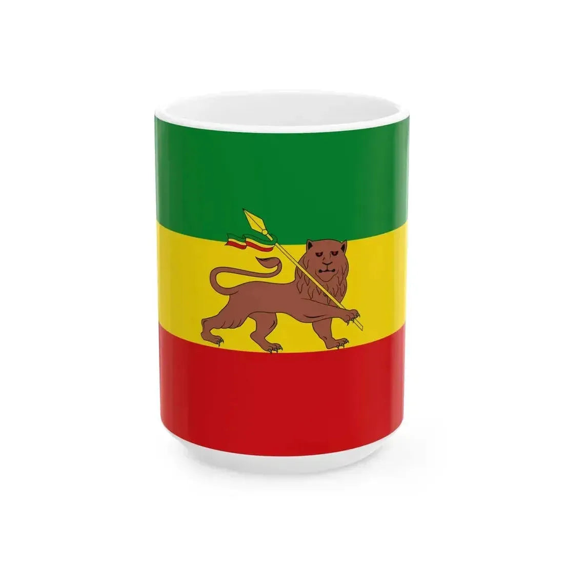 Flag of Ethiopia 1974-1975 (Ethiopia) White Coffee Mug 15oz - Go Mug Yourself