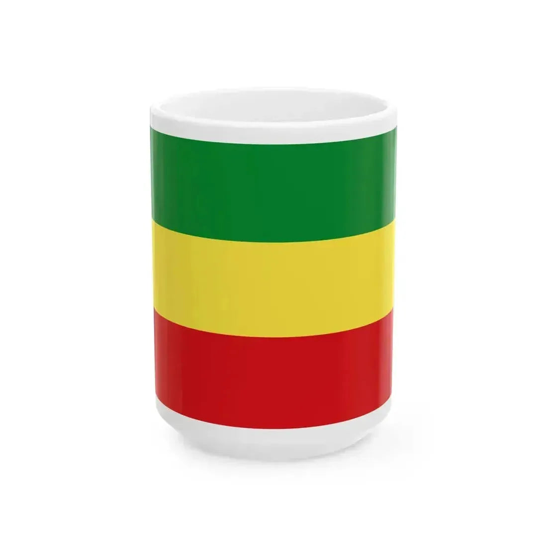 Flag of Ethiopia 1975-1987 (Ethiopia) White Coffee Mug 15oz - Go Mug Yourself