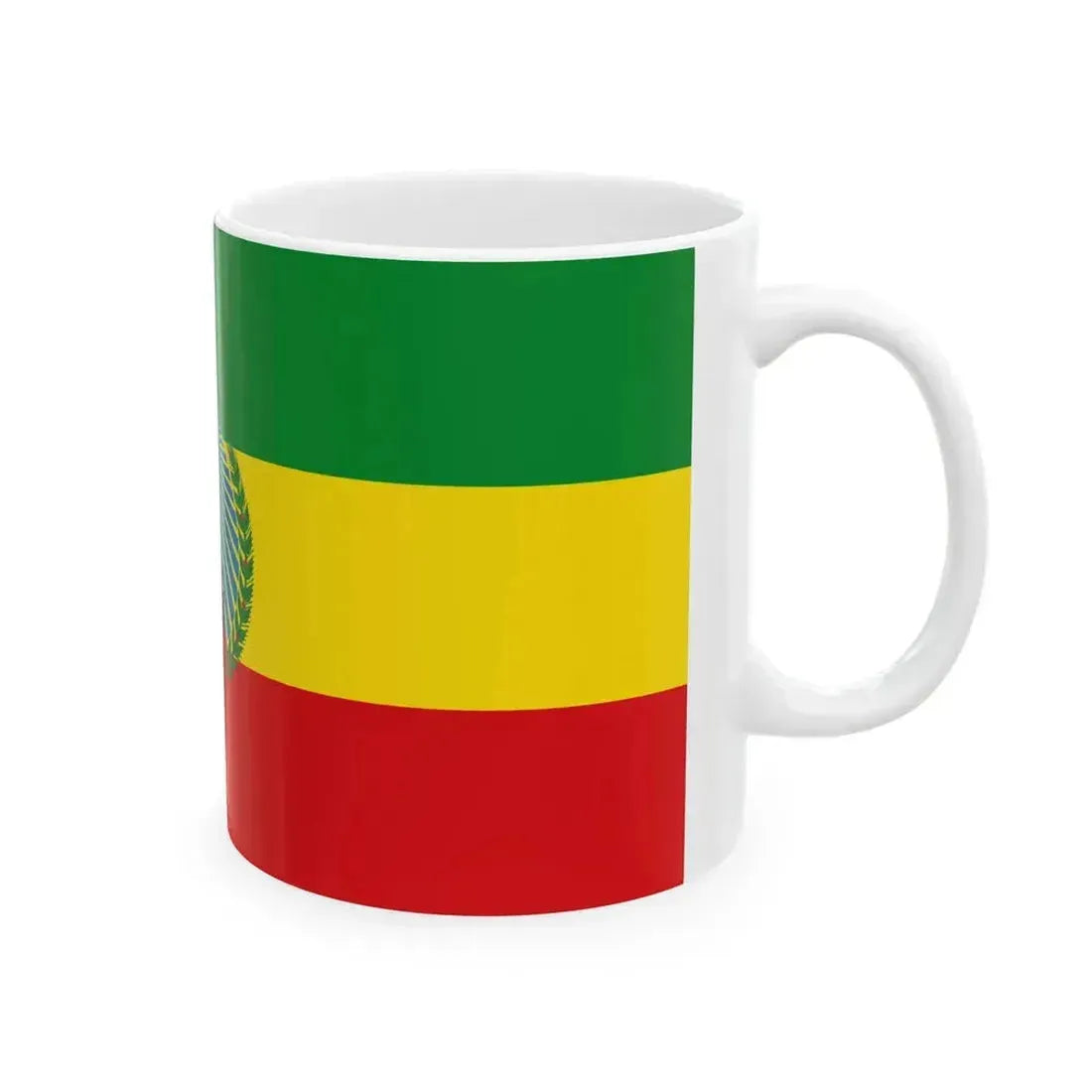 Flag of Ethiopia 1987-1991 (Ethiopia) White Coffee Mug - Go Mug Yourself
