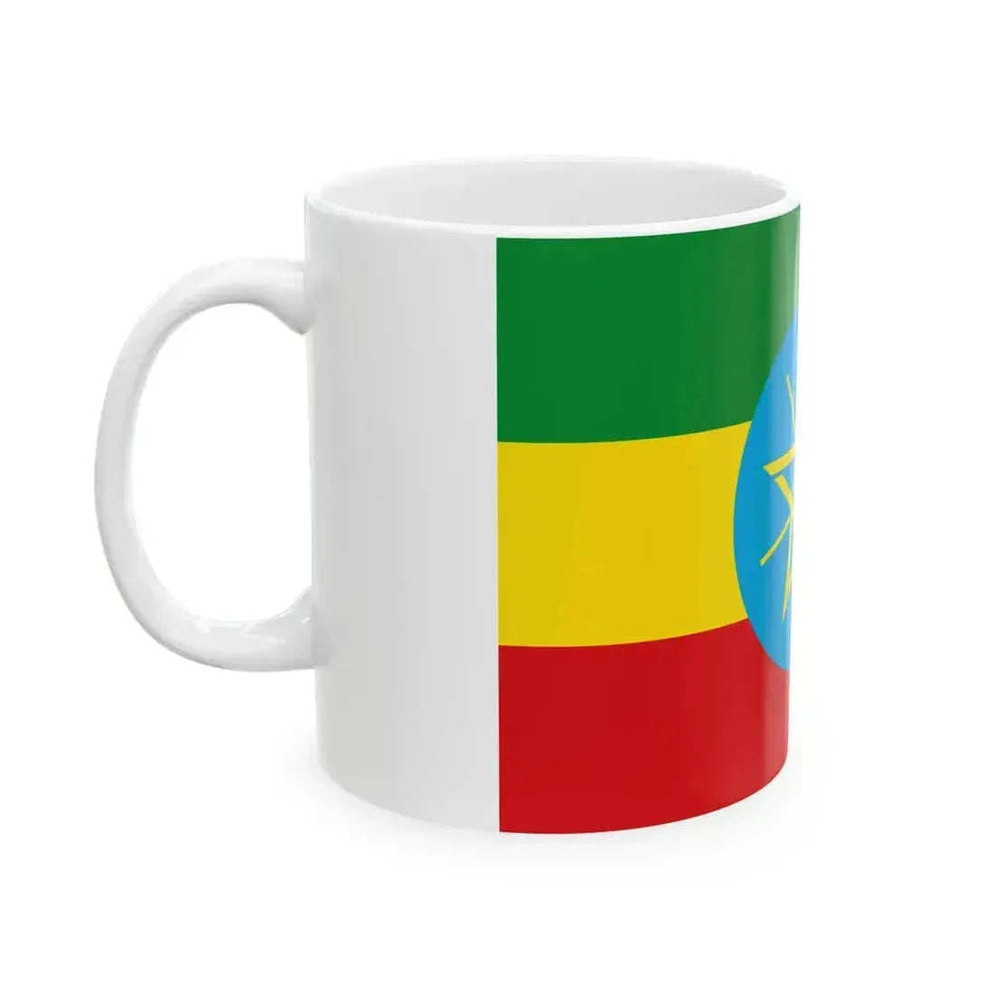 Flag of Ethiopia 1996-2009 2-3 (Ethiopia) White Coffee Mug - Go Mug Yourself