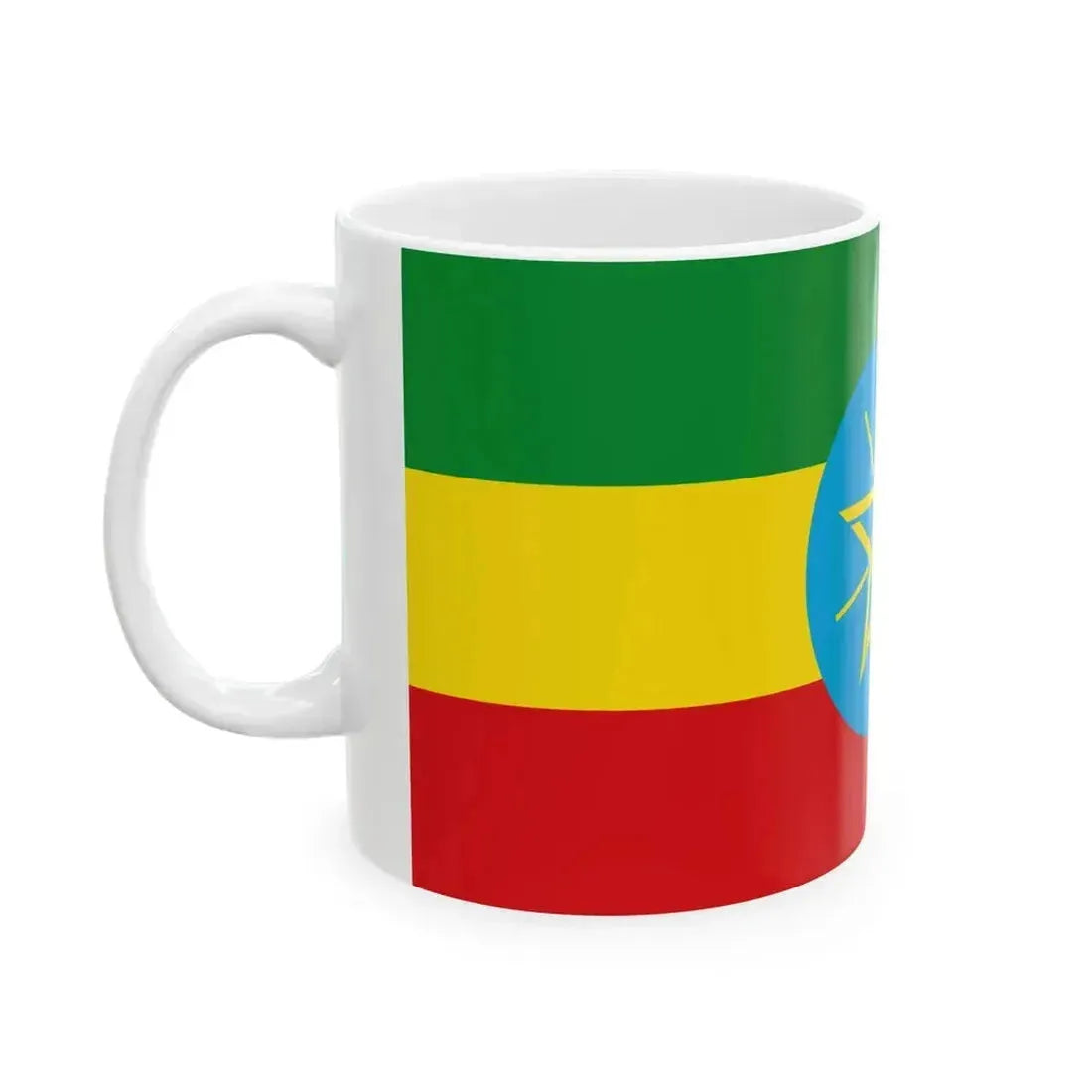 Flag of Ethiopia 1996-2009 (Ethiopia) White Coffee Mug - Go Mug Yourself