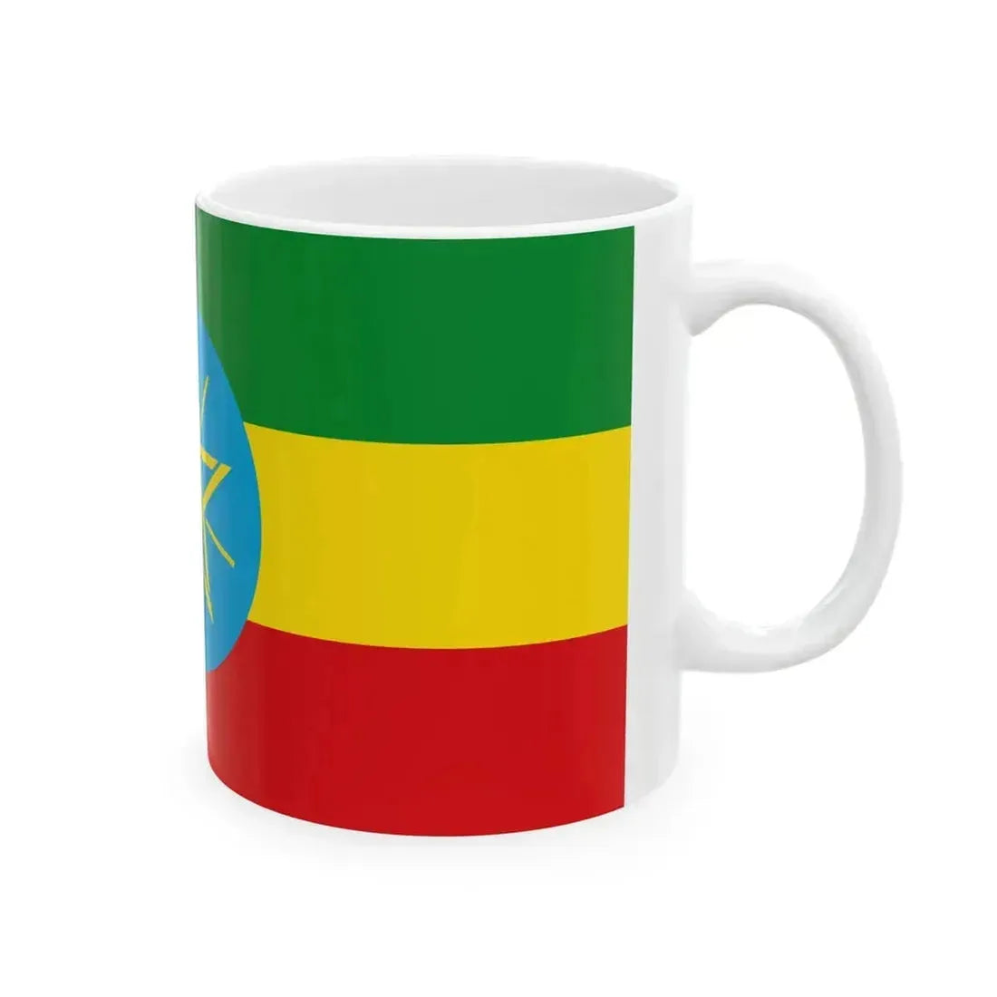 Flag of Ethiopia 1996-2009 (Ethiopia) White Coffee Mug - Go Mug Yourself