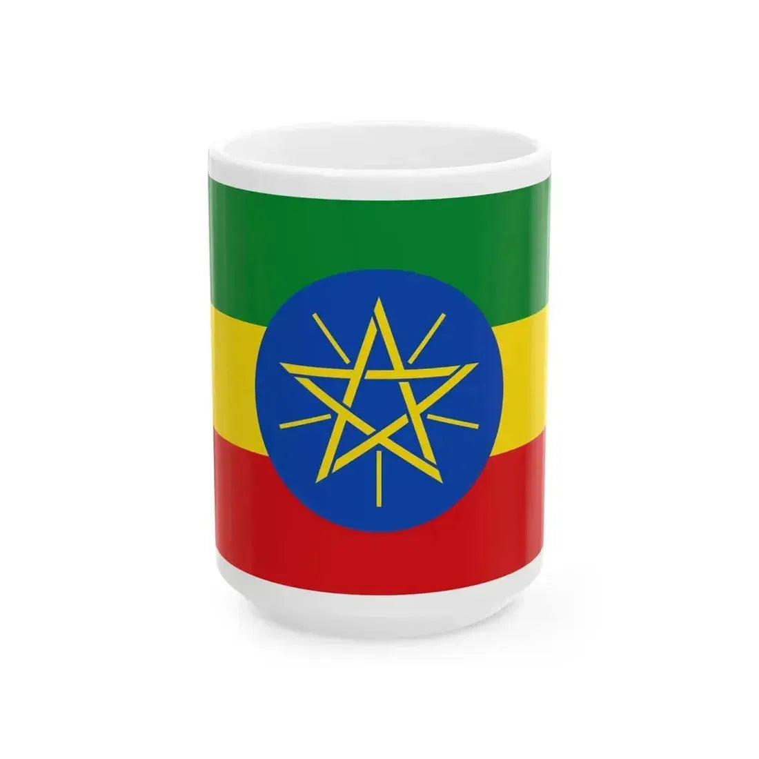Flag of Ethiopia 2-3 (Ethiopia) White Coffee Mug 15oz - Go Mug Yourself