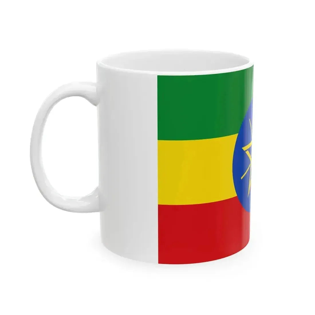 Flag of Ethiopia 2-3 (Ethiopia) White Coffee Mug - Go Mug Yourself
