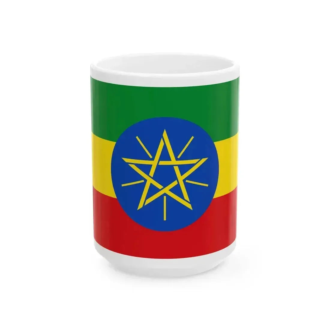 Flag of Ethiopia (Ethiopia) White Coffee Mug 15oz - Go Mug Yourself