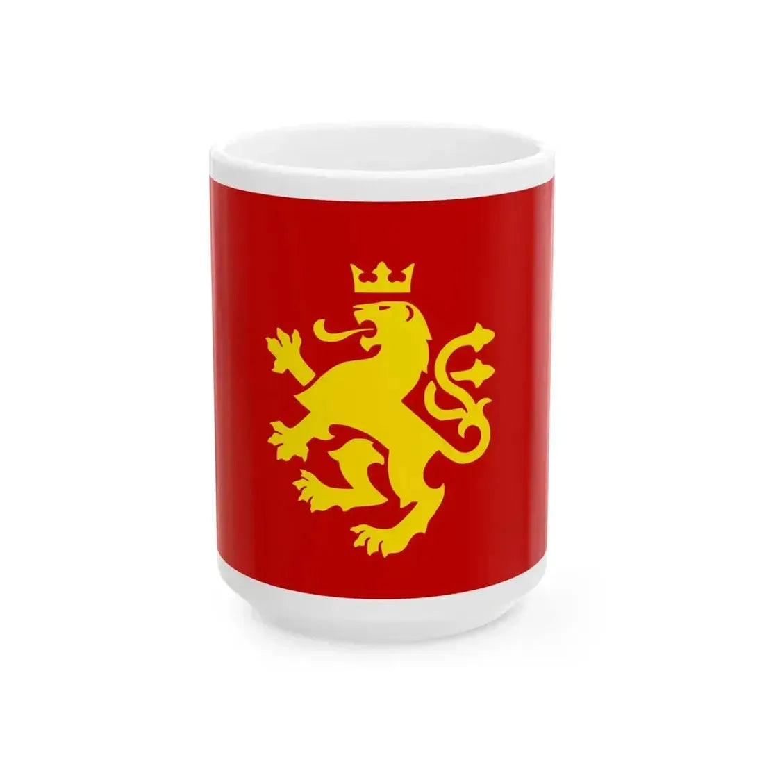 Flag of ethnic Macedonians (North Macedonia) White Coffee Mug 15oz - Go Mug Yourself