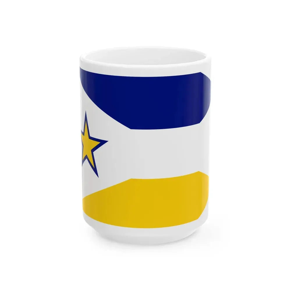 Flag of Euclid Ohio (United States) White Coffee Mug 15oz - Go Mug Yourself
