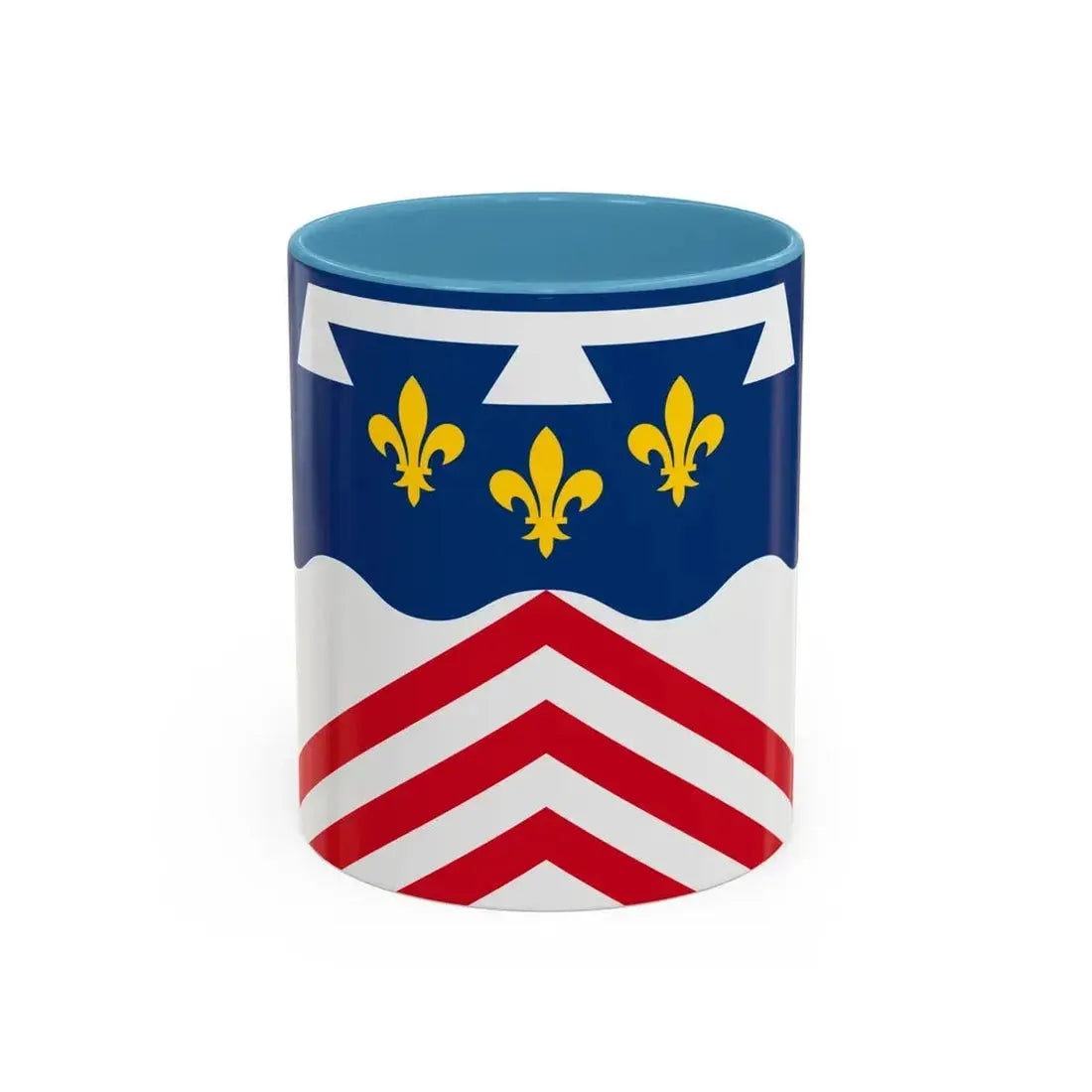 Flag of Eure et Loir France 2 - Accent Coffee Mug 11oz Light Blue - Go Mug Yourself