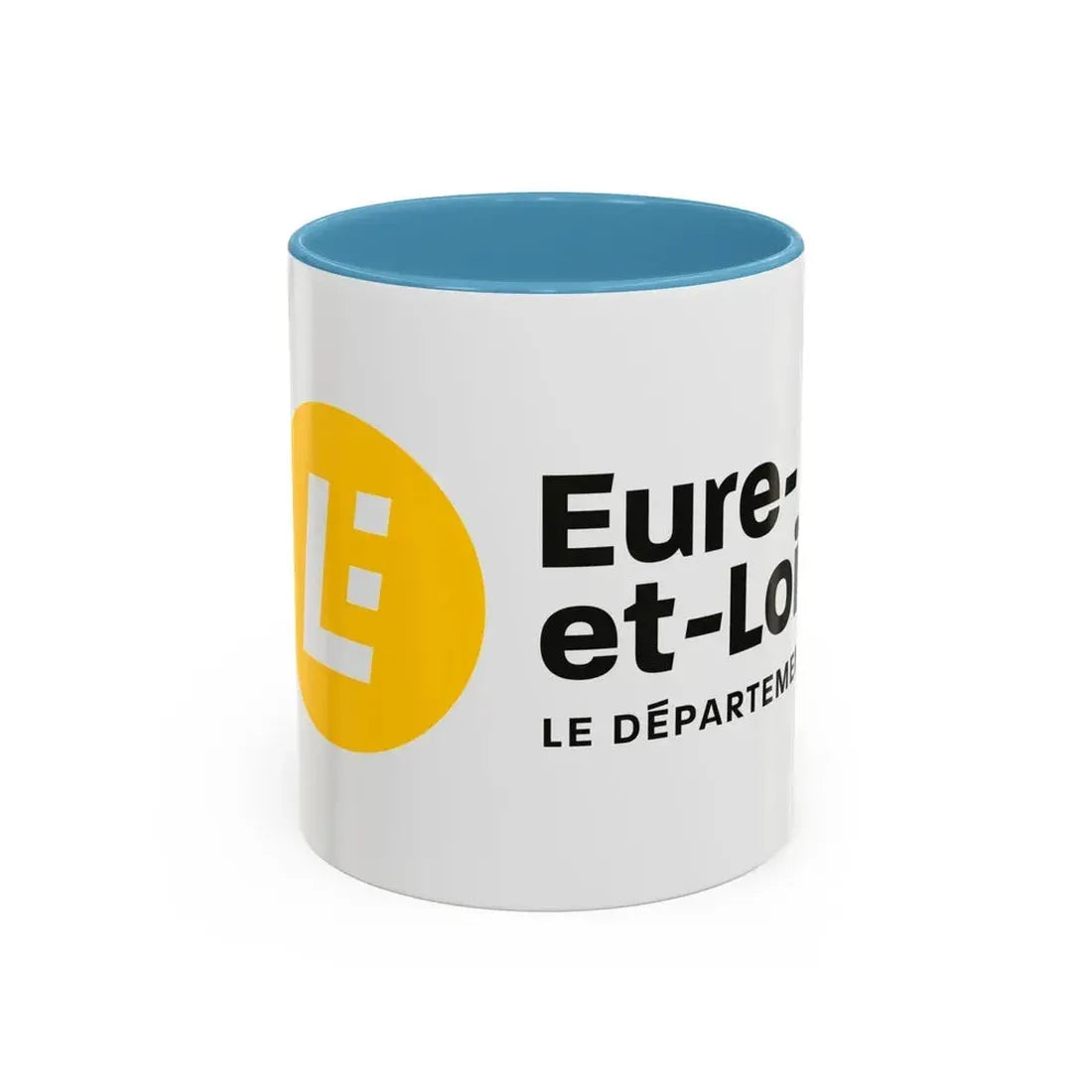 Flag of Eure et Loir France - Accent Coffee Mug 11oz Light Blue - Go Mug Yourself