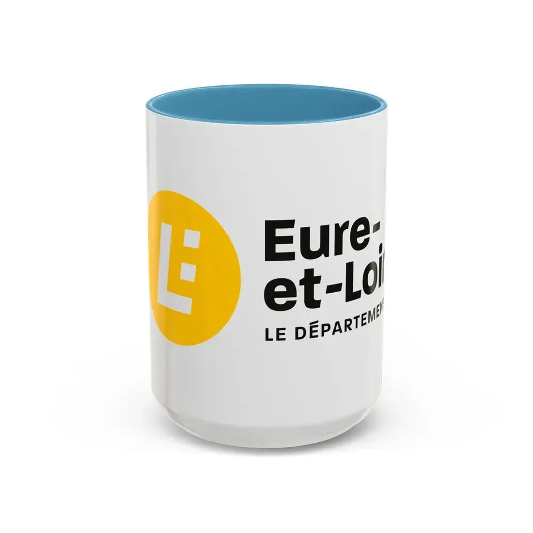 Flag of Eure et Loir France - Accent Coffee Mug 15oz Light Blue - Go Mug Yourself