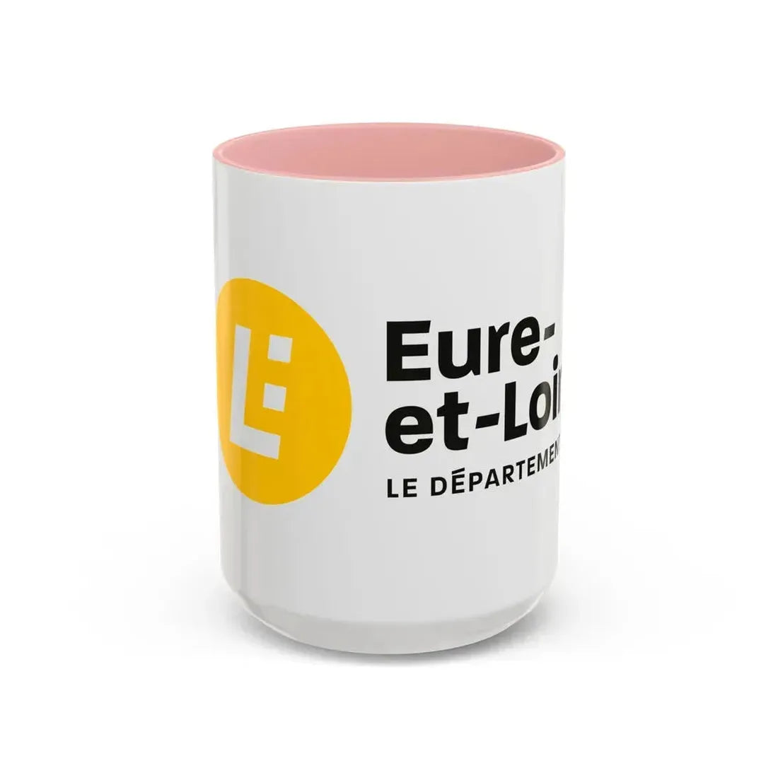 Flag of Eure et Loir France - Accent Coffee Mug 15oz Pink - Go Mug Yourself