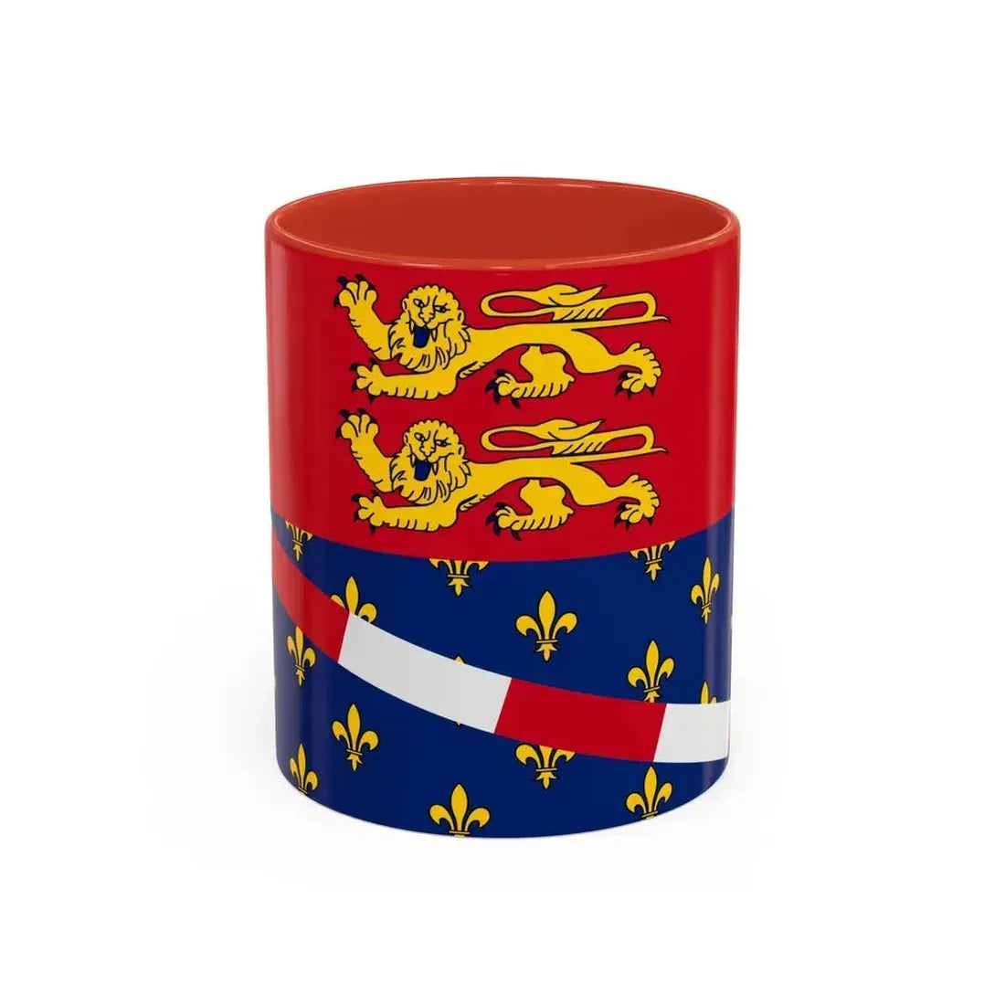 Flag of Eure France 2 - Accent Coffee Mug 11oz Red - Go Mug Yourself