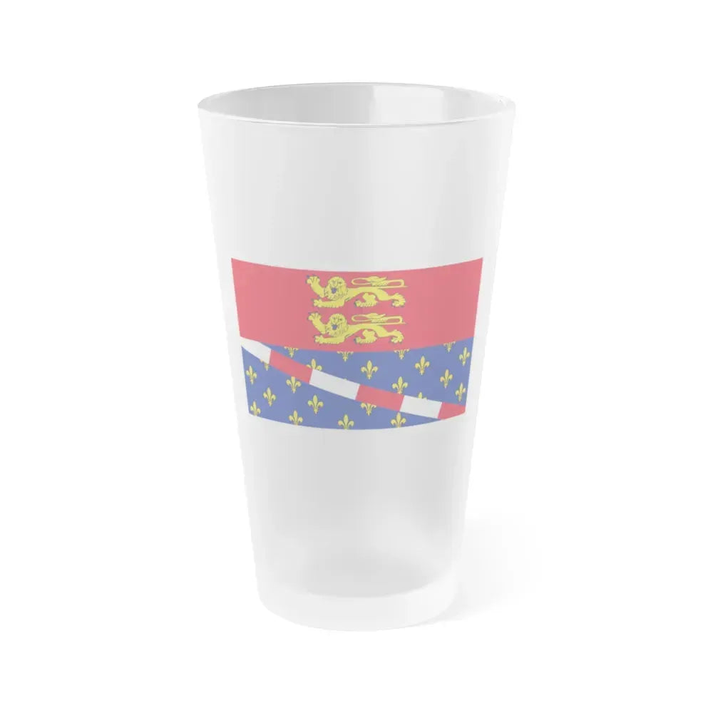 Flag of Eure France 2 - Frosted Pint Glass 16oz 16oz Frosted - Go Mug Yourself